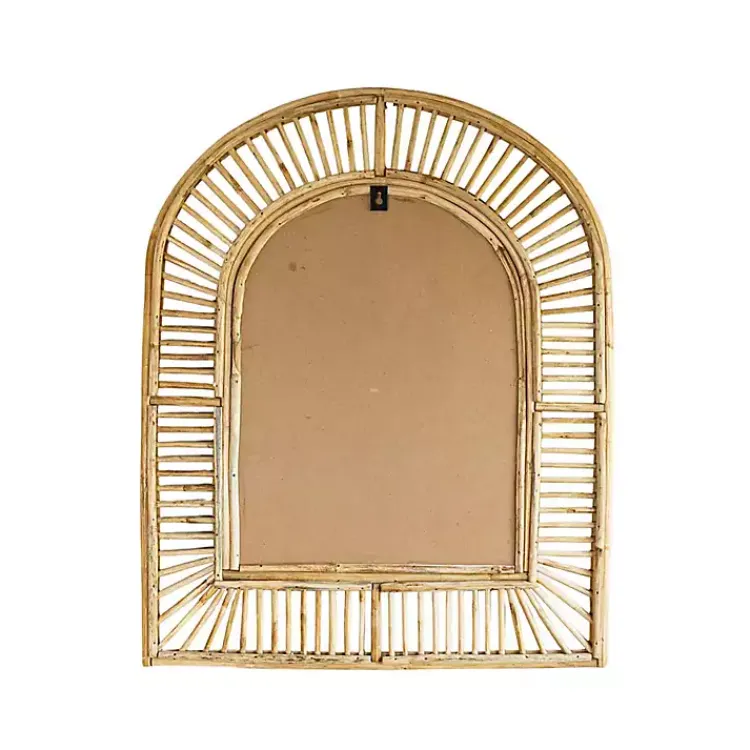 Decorative Mirrors-Kirklands Home Natural Cane Arched Wall Mirror