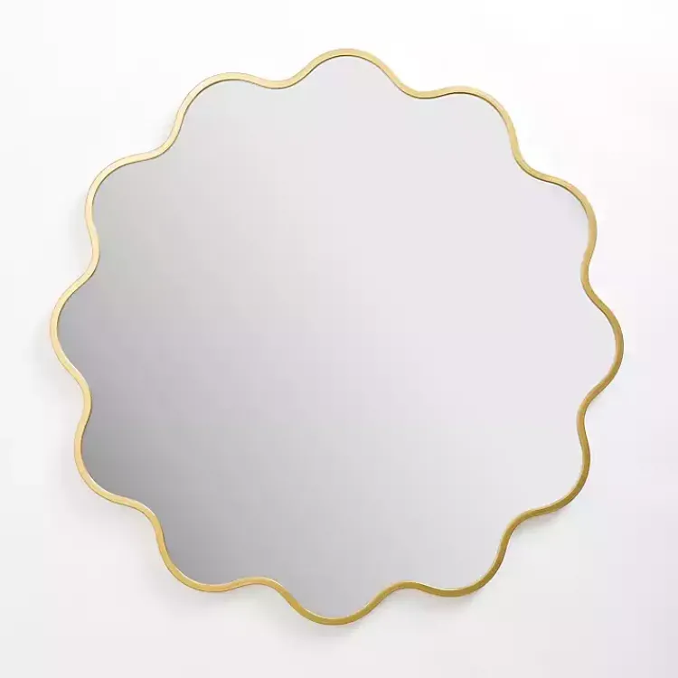 Decorative Mirrors-Kirklands Home Alexandria Gold Scalloped Wall Mirror
