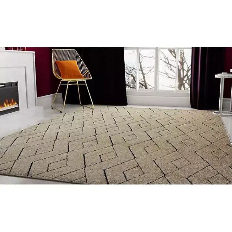 Area Rugs-Kirklands Home Modern Chevron Area Rug, 5x7 Tan