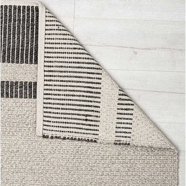 Area Rugs-Kirklands Home Gray Striped Border Area Rug