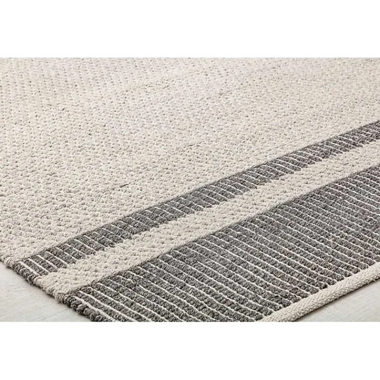 Area Rugs-Kirklands Home Gray Striped Border Area Rug