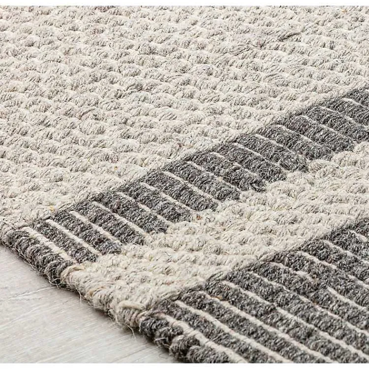 Area Rugs-Kirklands Home Gray Striped Border Area Rug