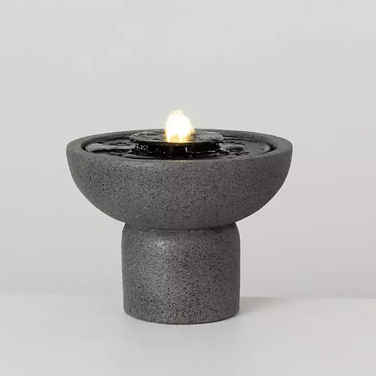 Garden Decor-Kirklands Home Resin Pedestal Outdoor Fountain, 8 in. Gray