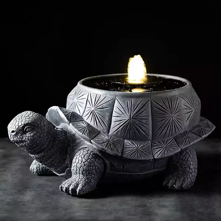Garden Decor-Kirklands Home Resin Tortoise Outdoor Fountain Gray