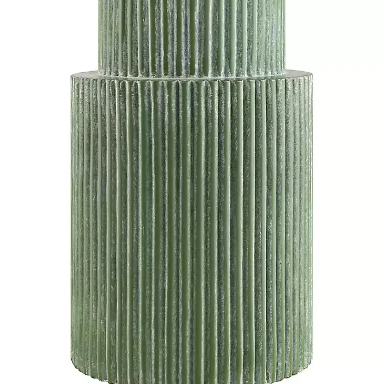 Table Lamps-Kirklands Home Forest Green Ribbed Table Lamp White