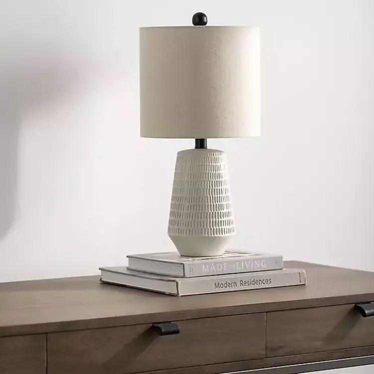 Table Lamps-Kirklands Home Modern Etched Table Lamp Ivory
