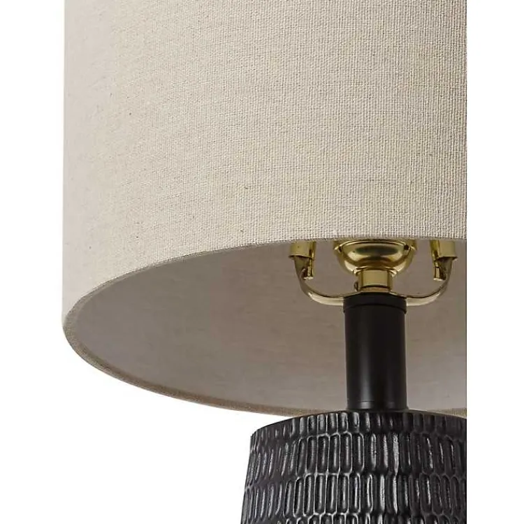 Table Lamps-Kirklands Home Modern Etched Table Lamp Black