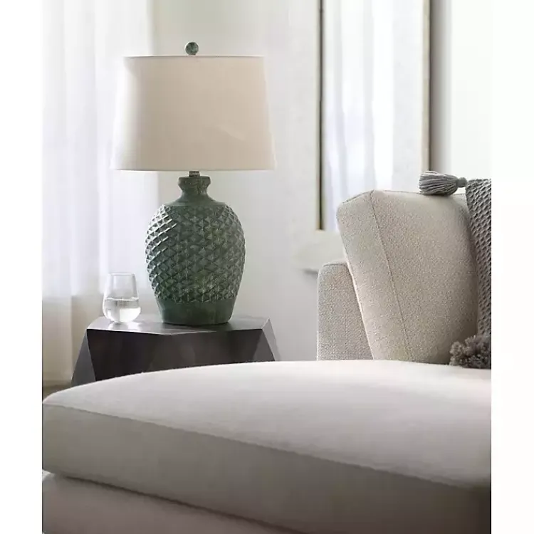 Table Lamps-Kirklands Home Green Yosemite Textured Table Lamp Tan