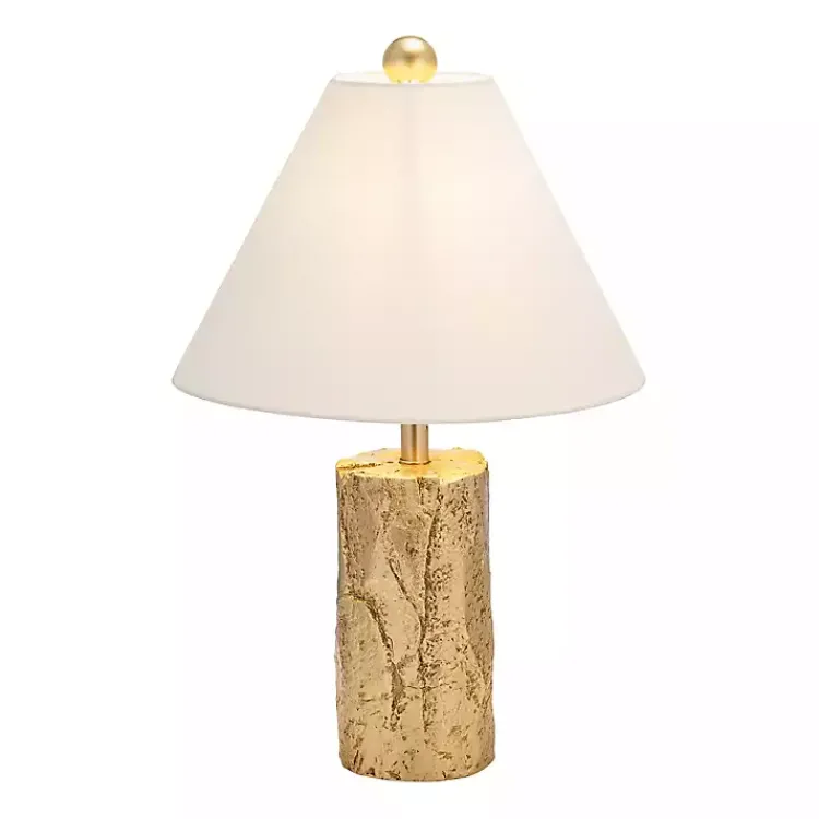 Table Lamps-Kirklands Home Metallic Gold Textured Table Lamp Ivory