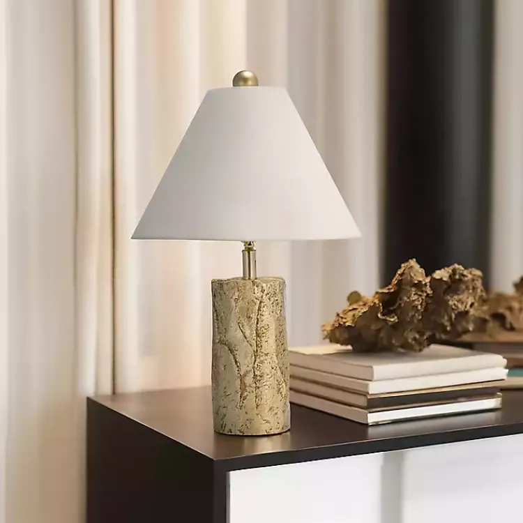 Table Lamps-Kirklands Home Metallic Gold Textured Table Lamp Ivory