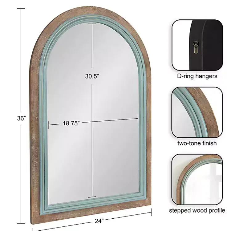 Decorative Mirrors-Kirklands Home Palmer Arch Wood Wall Mirror