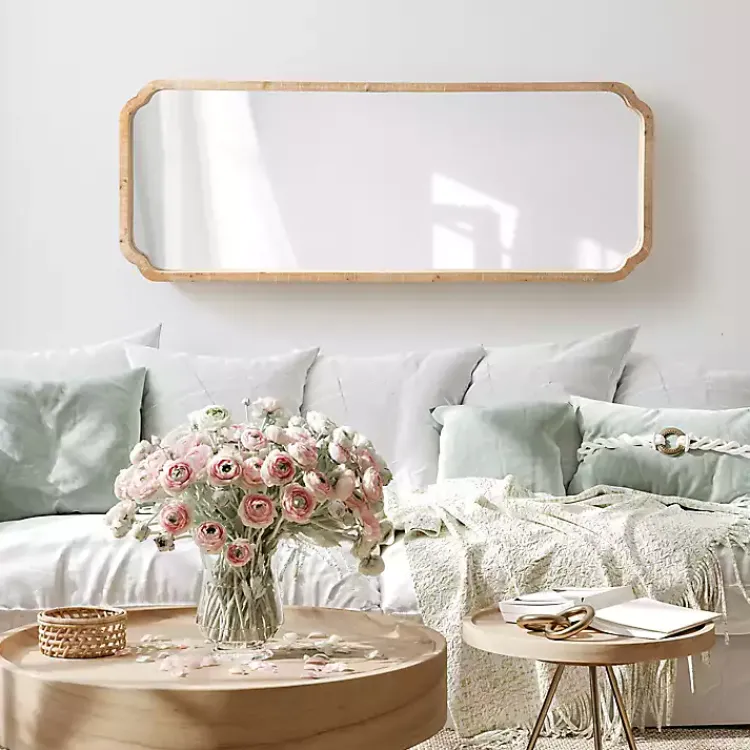 Decorative Mirrors-Kirklands Home Natural Wood Marston Wall Mirror