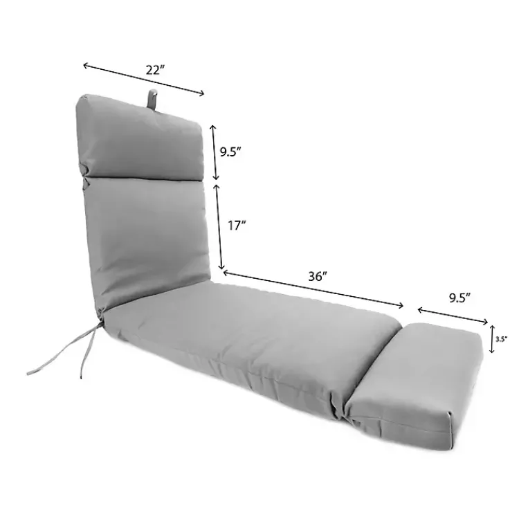 Outdoor Cushions & Pillows-Kirklands Home Indigo Canvas French Edge Outdoor Chaise Cushion Blue