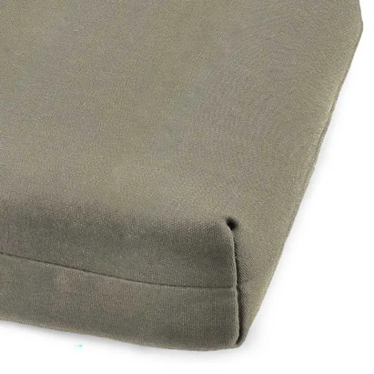Outdoor Cushions & Pillows-Kirklands Home Taupe Canvas French Edge Outdoor Chaise Cushion Tan