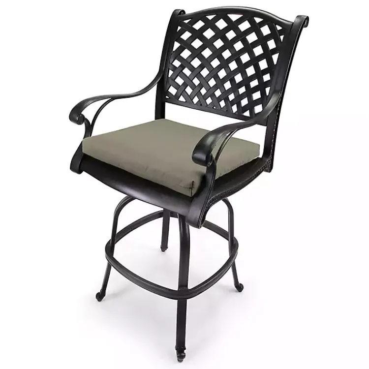 Outdoor Cushions & Pillows-Kirklands Home Taupe French Edge Outdoor Chair Cushions, Set of 2 Gray