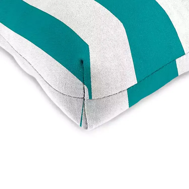 Outdoor Cushions & Pillows-Kirklands Home Turquoise Stripes Outdoor Chair Cushions, Set of 2 Blue