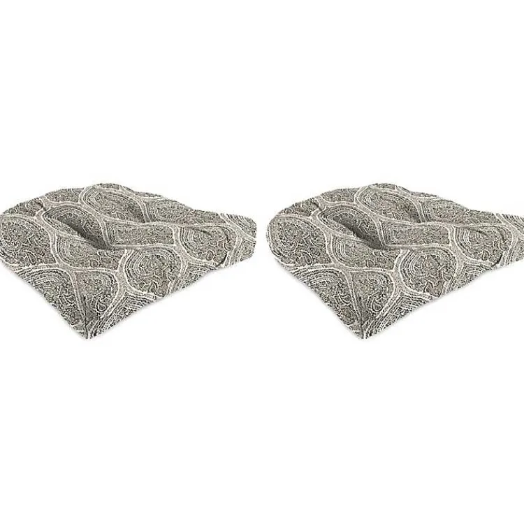 Outdoor Cushions & Pillows-Kirklands Home Medallion Outdoor Chair Cushions, Set of 2 Brown