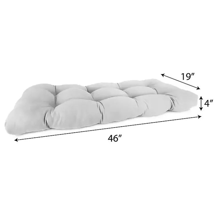 Outdoor Cushions & Pillows-Kirklands Home Navy Tufted Canvas Outdoor Bench Cushion Blue