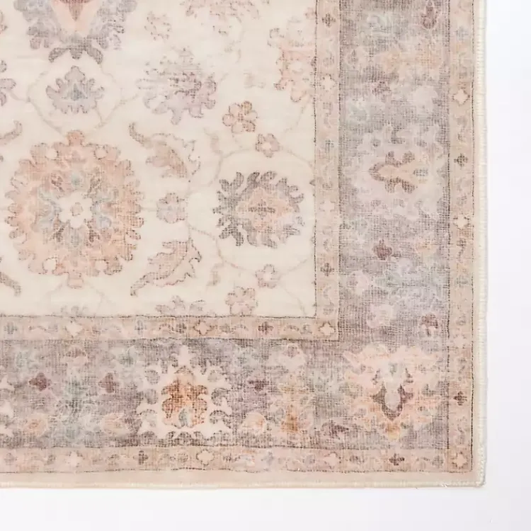 Area Rugs-Kirklands Home Kira Traditional Washable Runner, 2x7 Ivory