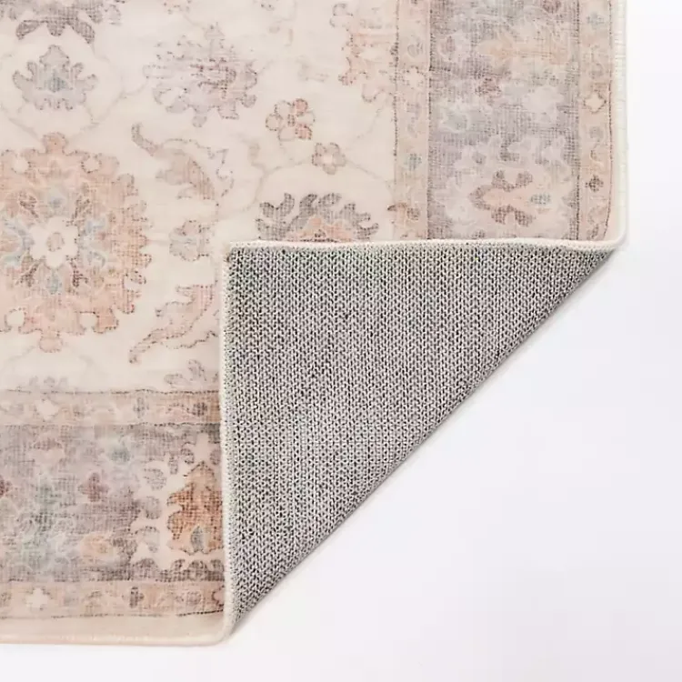 Area Rugs-Kirklands Home Kira Traditional Washable Runner, 2x7 Ivory