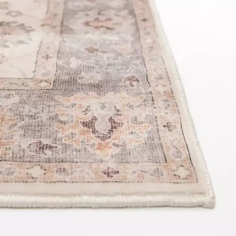 Area Rugs-Kirklands Home Kira Traditional Washable Runner, 2x7 Ivory