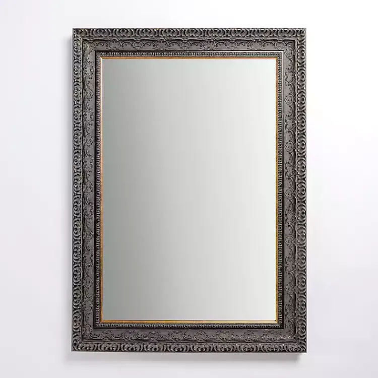 Decorative Mirrors-Kirklands Home Pewter Vintage Wall Mirror Gray