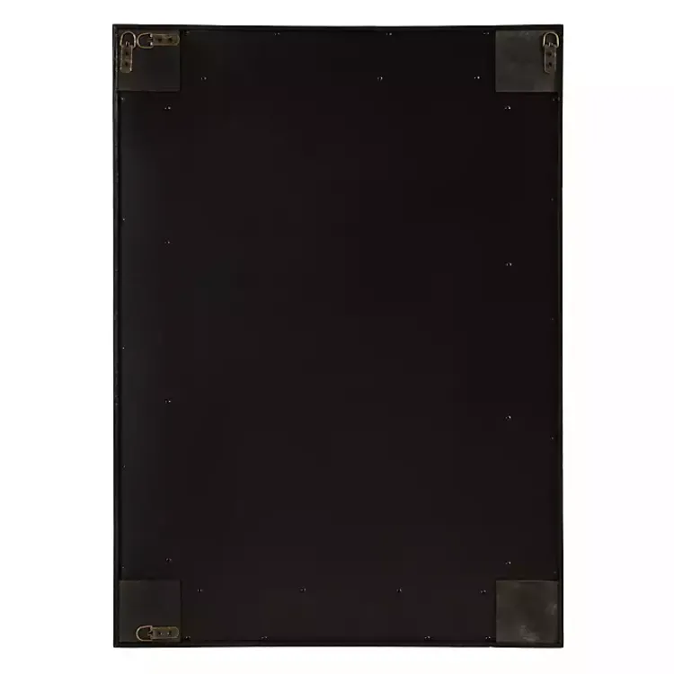 Decorative Mirrors-Kirklands Home Rattan Textured Rectangle Wall Mirror Black