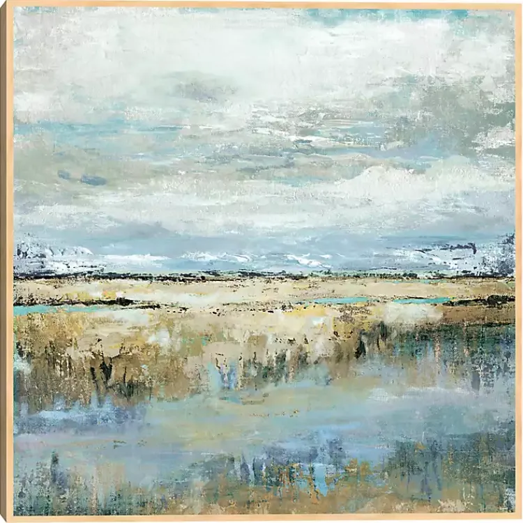 Canvas Art-Kirklands Home Coastal Marsh Framed Canvas Art Print Blue