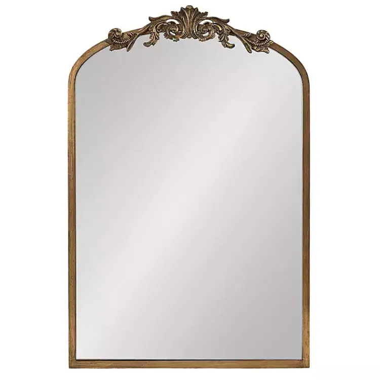 Decorative Mirrors-Kirklands Home Gold Arendahl Arched Mirror Jewelry Cabinet