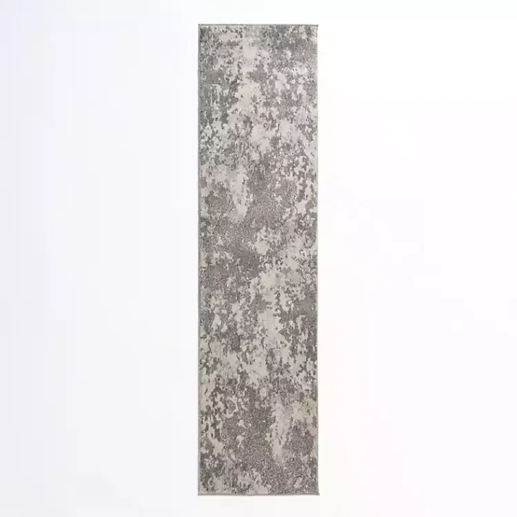 Area Rugs-Kirklands Home Gray and Cream Wray Modern Runner, 2x8
