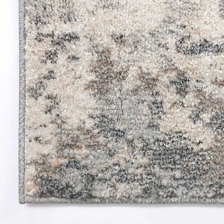 Area Rugs-Kirklands Home Gray and Cream Wray Modern Runner, 2x8