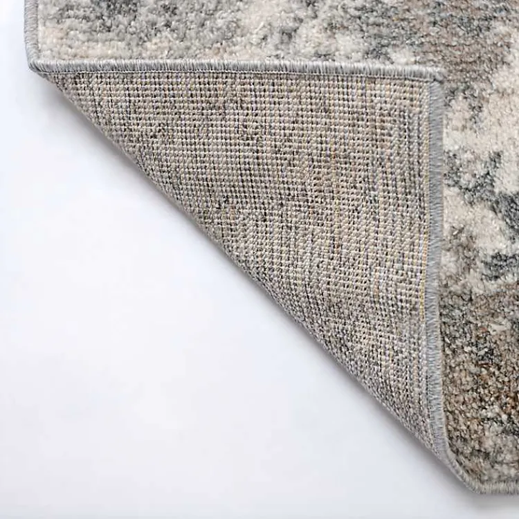 Area Rugs-Kirklands Home Gray and Cream Wray Modern Runner, 2x8