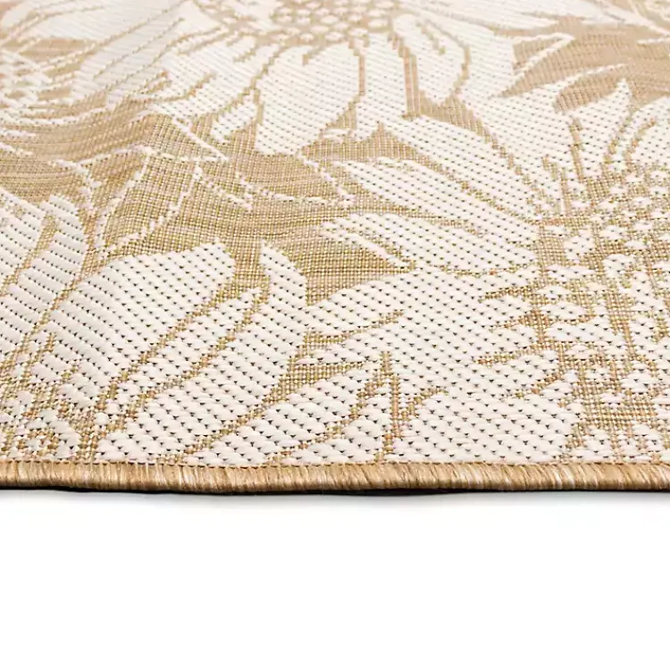 Outdoor Rugs-Kirklands Home Sand Floral Blooms Outdoor Area Rug, 7x9