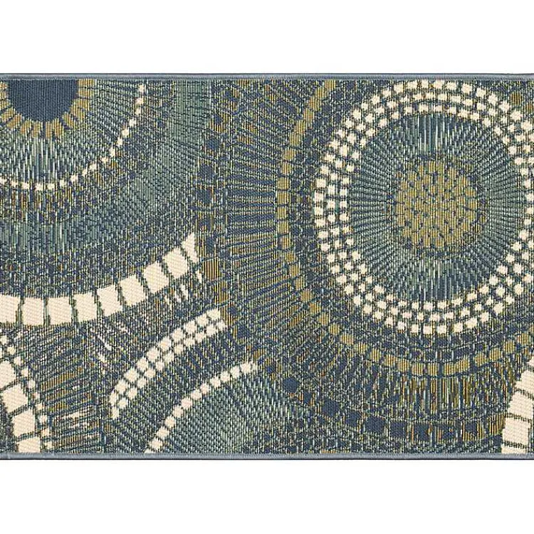 Outdoor Rugs-Kirklands Home Blue & Green Circles Indoor/Outdoor Rug, 2x3