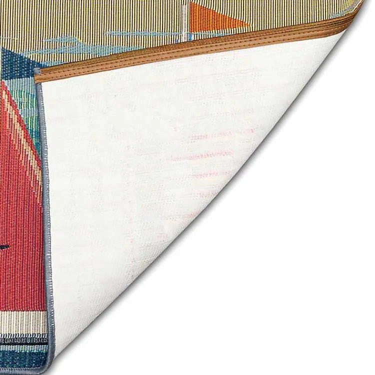 Outdoor Rugs-Kirklands Home Sailboat Dogs Indoor/Outdoor Accent Rug