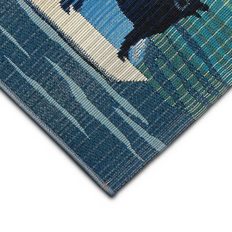 Outdoor Rugs-Kirklands Home Sailboat Dogs Indoor/Outdoor Accent Rug