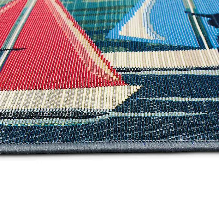 Outdoor Rugs-Kirklands Home Sailboat Dogs Indoor/Outdoor Accent Rug