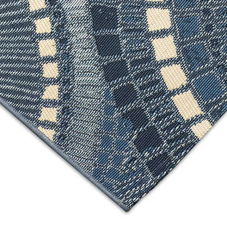Outdoor Rugs-Kirklands Home Spheres Indoor/Outdoor Runner, 1x4 Blue