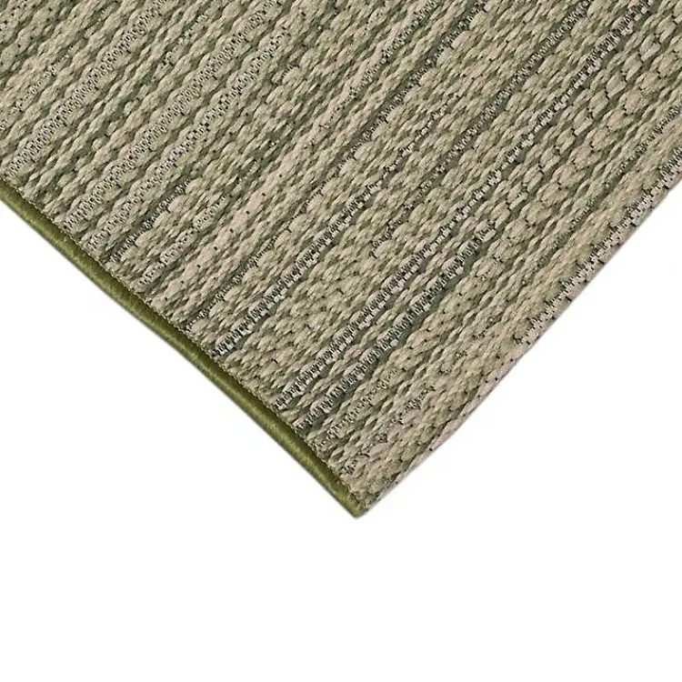 Outdoor Rugs-Kirklands Home Woven Lines Indoor/Outdoor Accent Rug, 2x2 Green