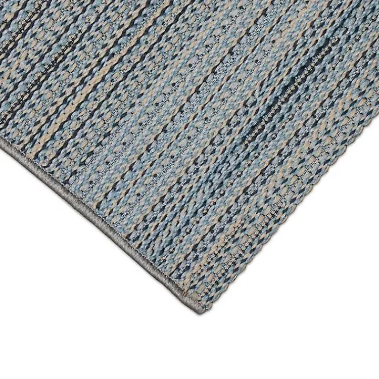 Outdoor Rugs-Kirklands Home Denim Woven Lines Indoor/Outdoor Accent Rug, 2x3 Blue
