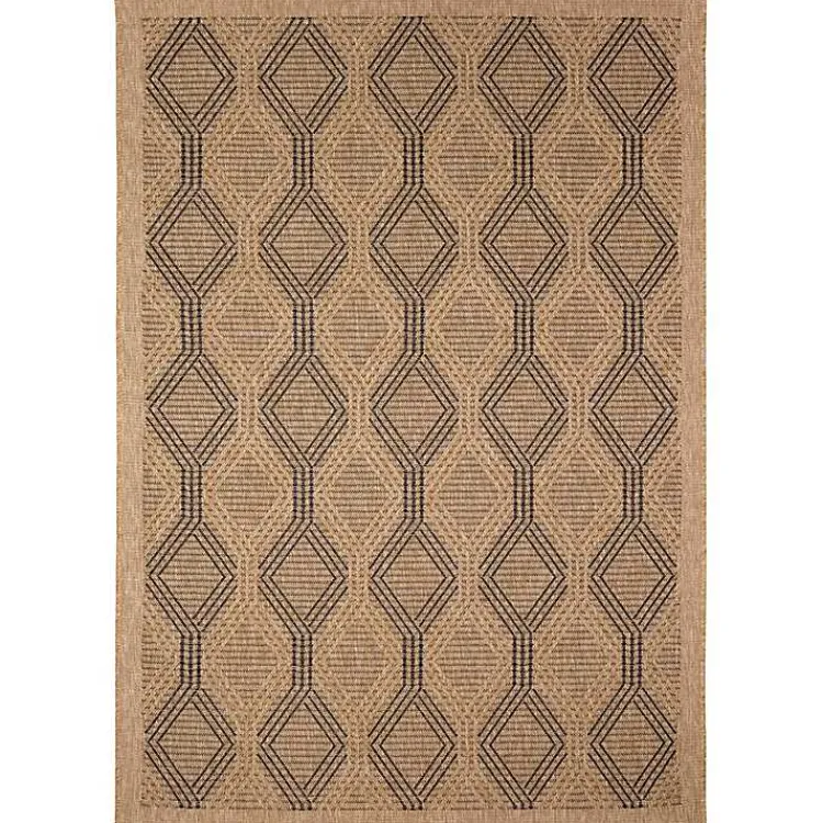 Outdoor Rugs-Kirklands Home Tan & Black Diamonds Indoor/Outdoor Area Rug, 5x7