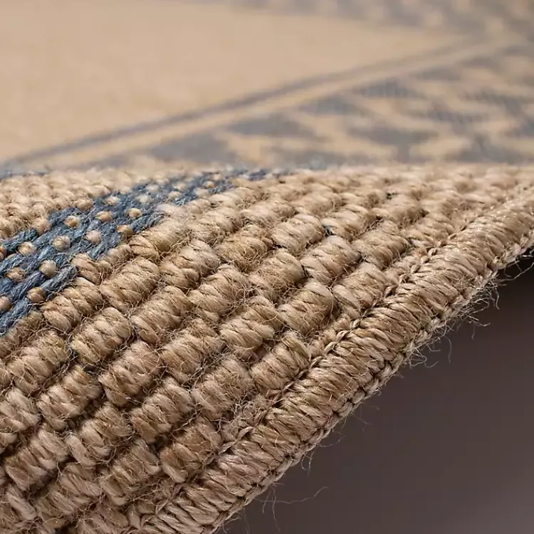 Outdoor Rugs-Kirklands Home Tan & Navy Zig Zag Indoor/Outdoor Area Rug, 5x7
