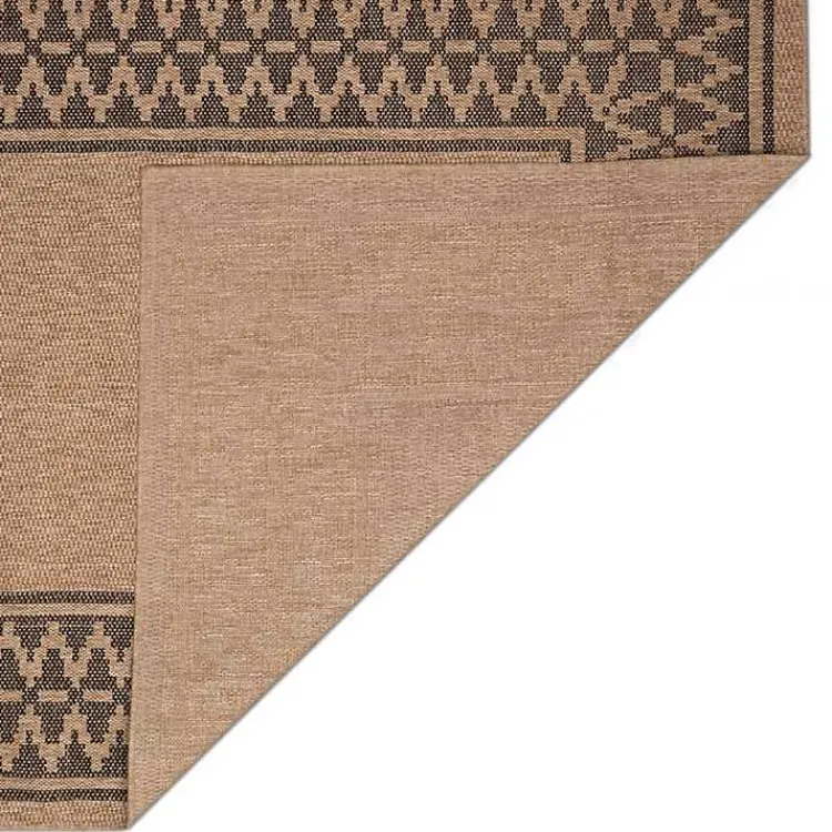 Outdoor Rugs-Kirklands Home Tan & Black Zig Zag Indoor/Outdoor Area Rug, 7x9