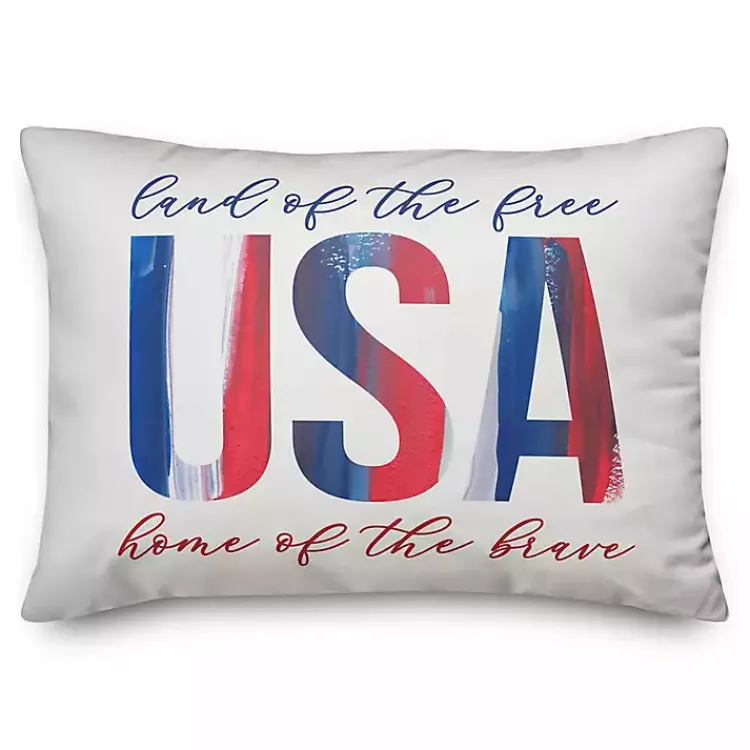 Outdoor Cushions & Pillows-Kirklands Home Land of the Free Indoor/Outdoor Lumbar Pillow