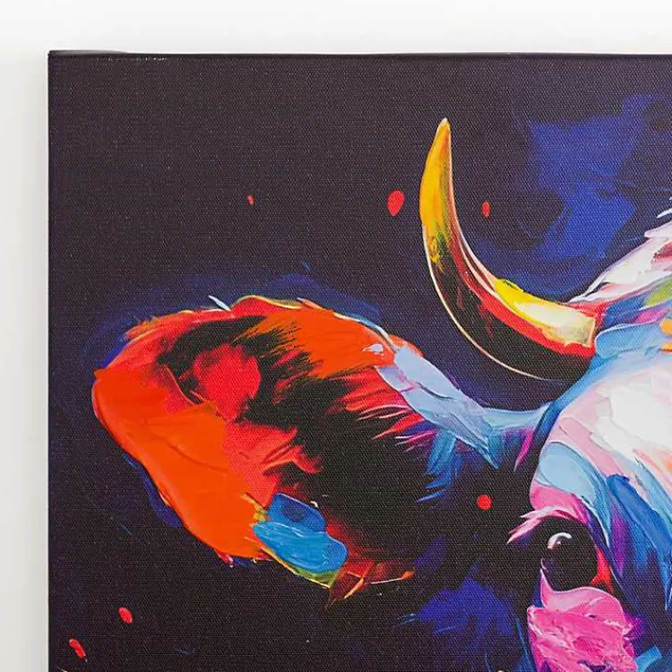 Canvas Art-Kirklands Home Colorful Moo Canvas Art Print Multi