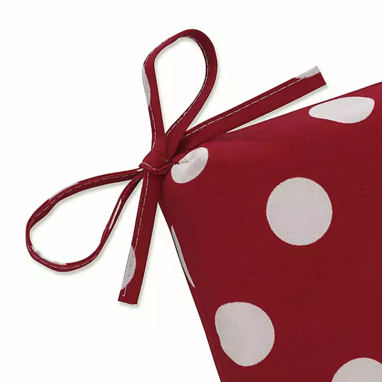 Outdoor Cushions & Pillows-Kirklands Home Red & White Polka Dot Outdoor Chair Cushion