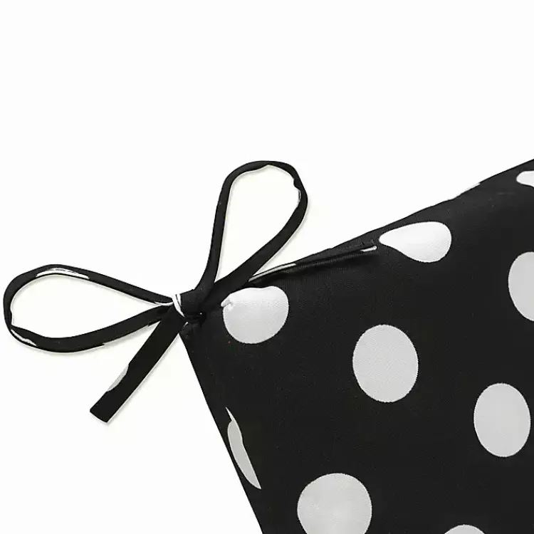 Outdoor Cushions & Pillows-Kirklands Home Polka Dot Outdoor Chaise Cushion Black
