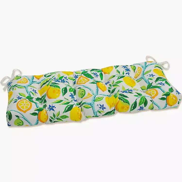Outdoor Cushions & Pillows-Kirklands Home Lemon Tree Tufted Outdoor Settee Cushion, 44 in.
