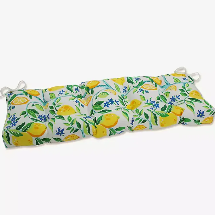 Outdoor Cushions & Pillows-Kirklands Home Lemon Tree Tufted Outdoor Settee Cushion, 48 in.