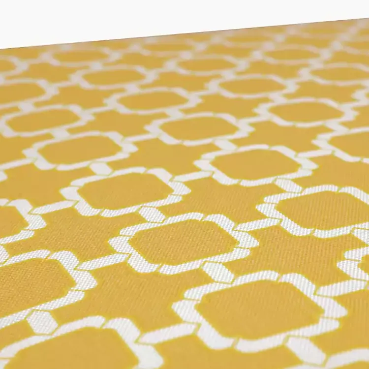 Outdoor Cushions & Pillows-Kirklands Home Pattern Rounded Outdoor Settee Cushion Yellow